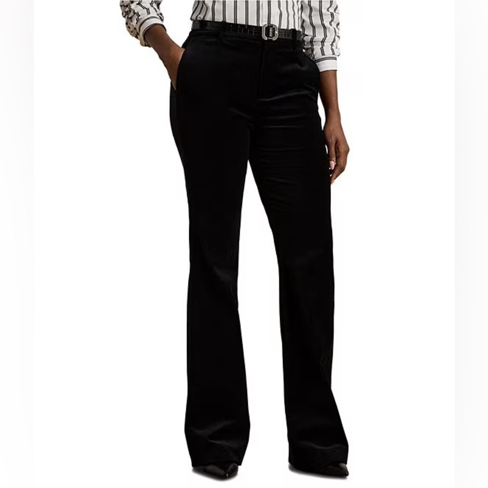 Lauren Jeans Co Ralph Lauren - Nicole Black Velvet Wide Leg Pants - Size 6 VTG